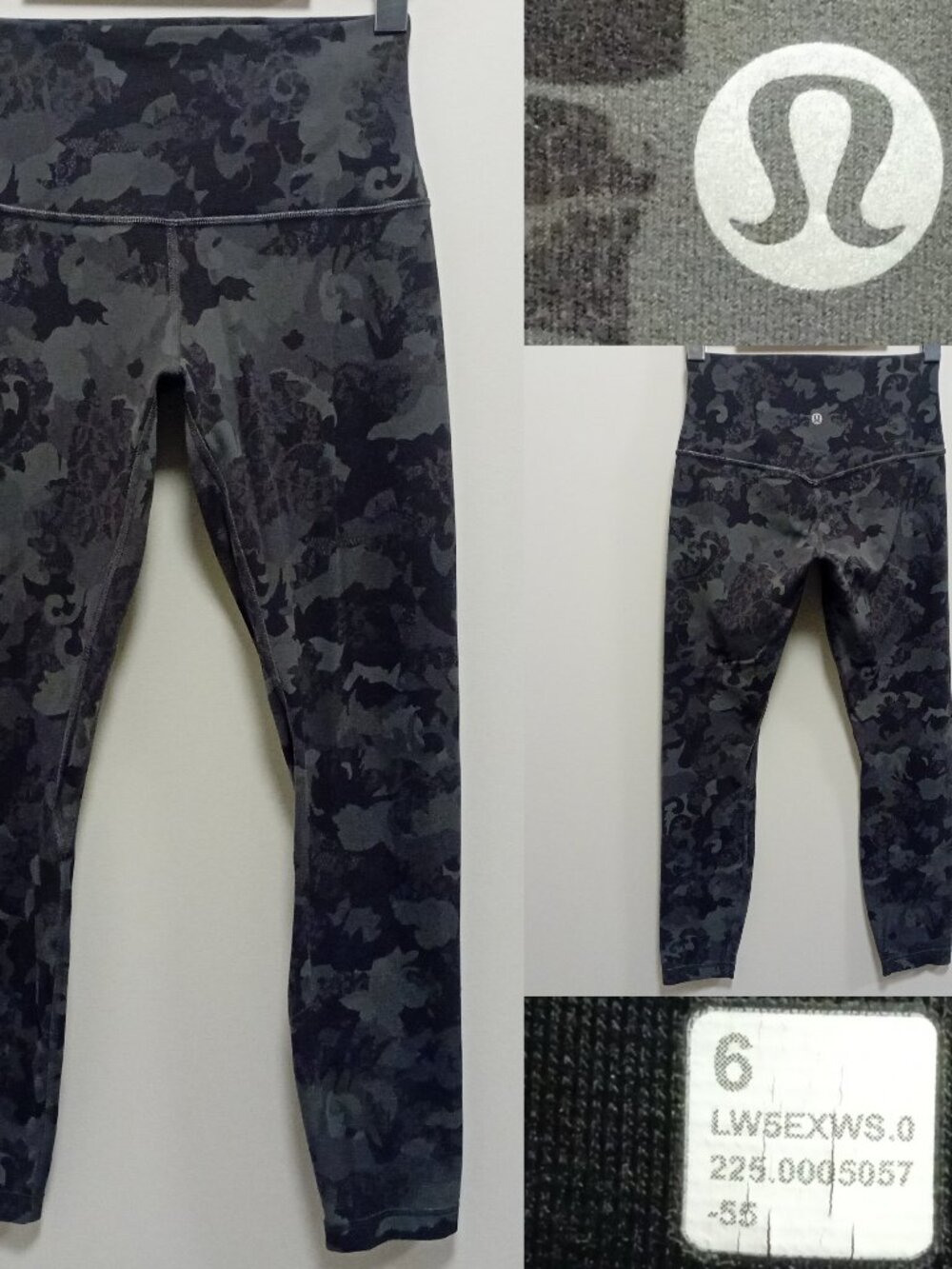 Lululemon Align High-Rise Pant Hidden Heritage 6 Small Lace Black Multi Nulu